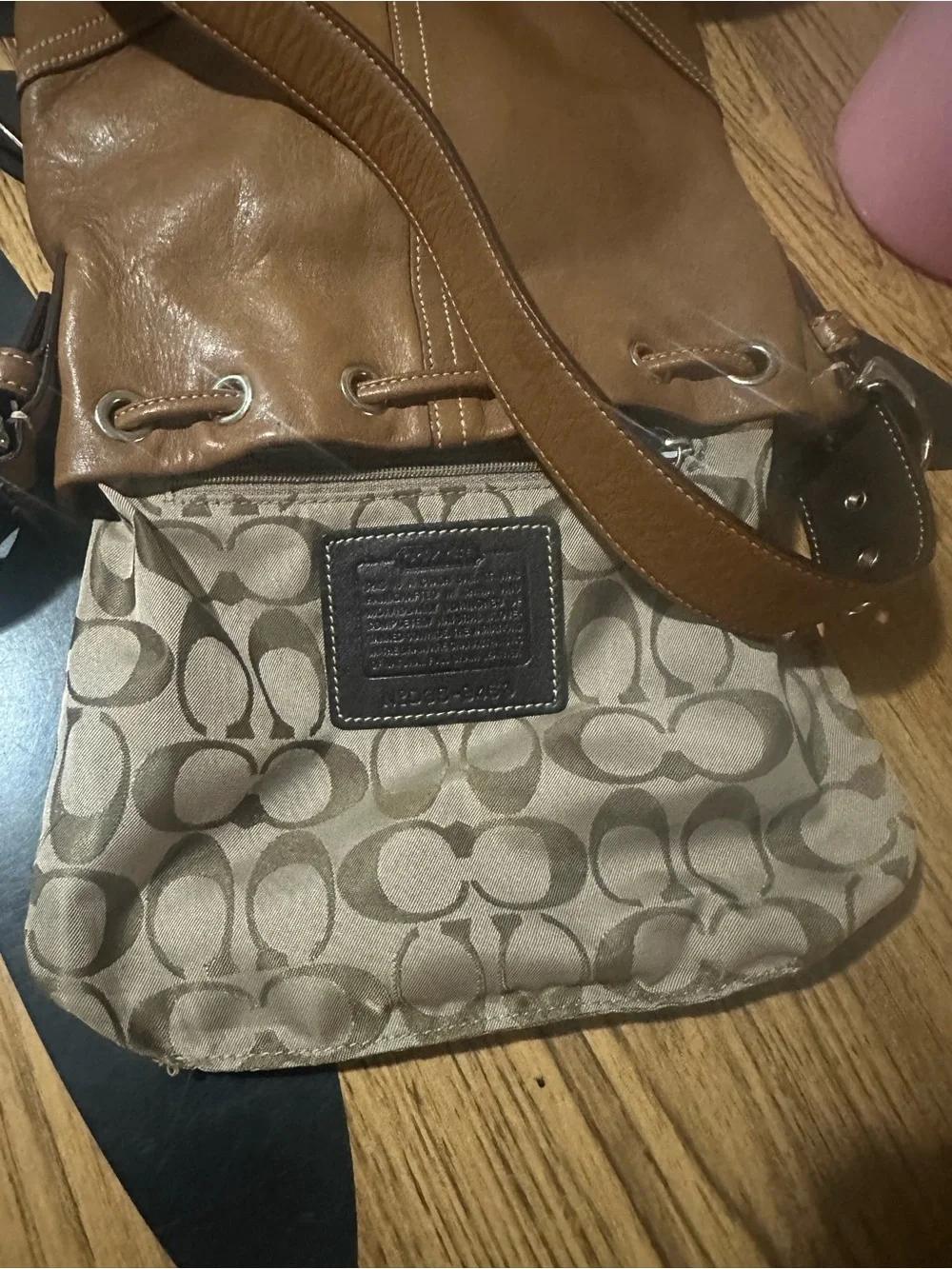 Vintage Coach Leather Drawstring Bucket Bag